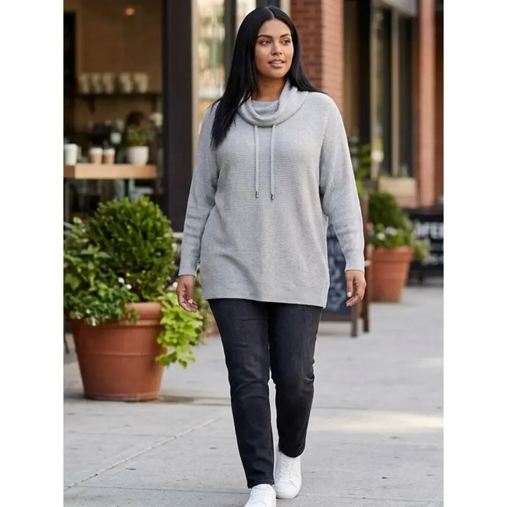 Lane Bryant Gray Pullover Sweater Cowl Neck Women Size 22/24